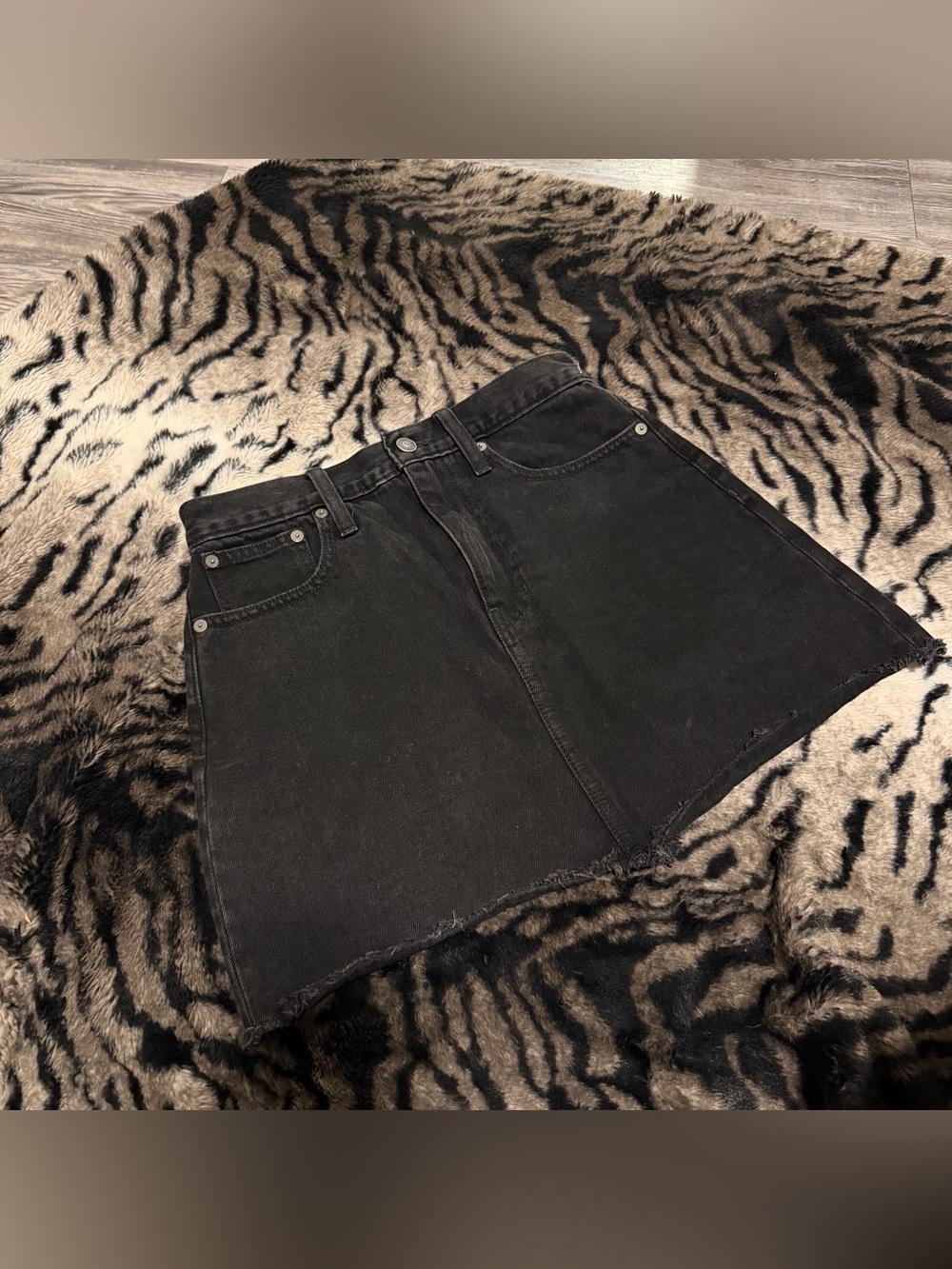 Madwell black denim skirt